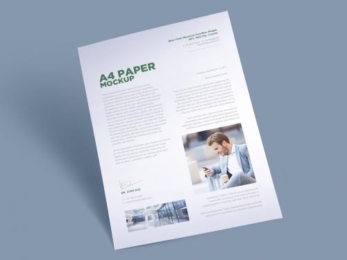 Free A4 Paper Mockup