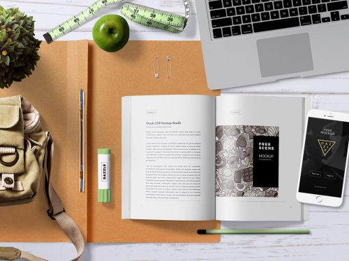 Free Attractive Book Mockup Scene