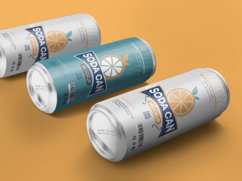 Free Beverage Can Mockup PSD