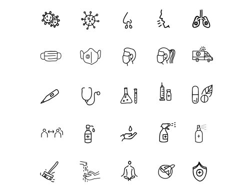 Free Hand-Drawn Covid-19 Coronavirus Icons