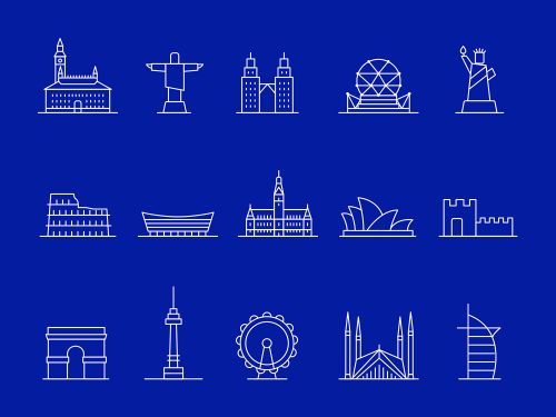 Free Landmark Line Icons