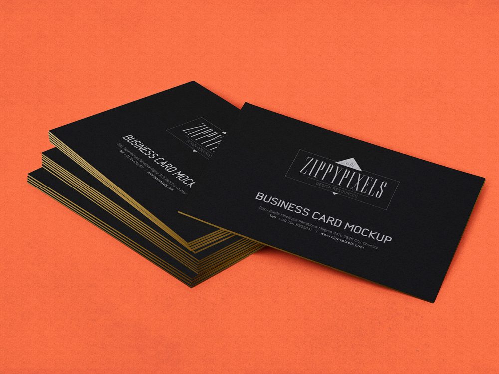 Free Stacked Business Card PSD Mockup