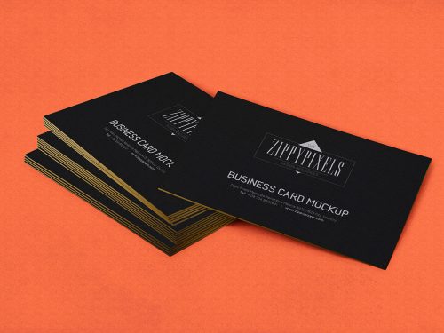 Free Stacked Business Card PSD Mockup