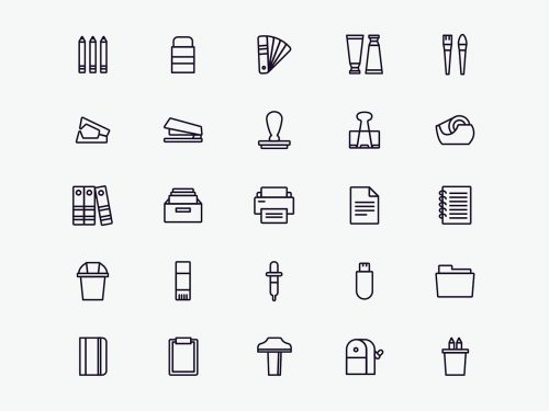 Free Stationery Vector Icons