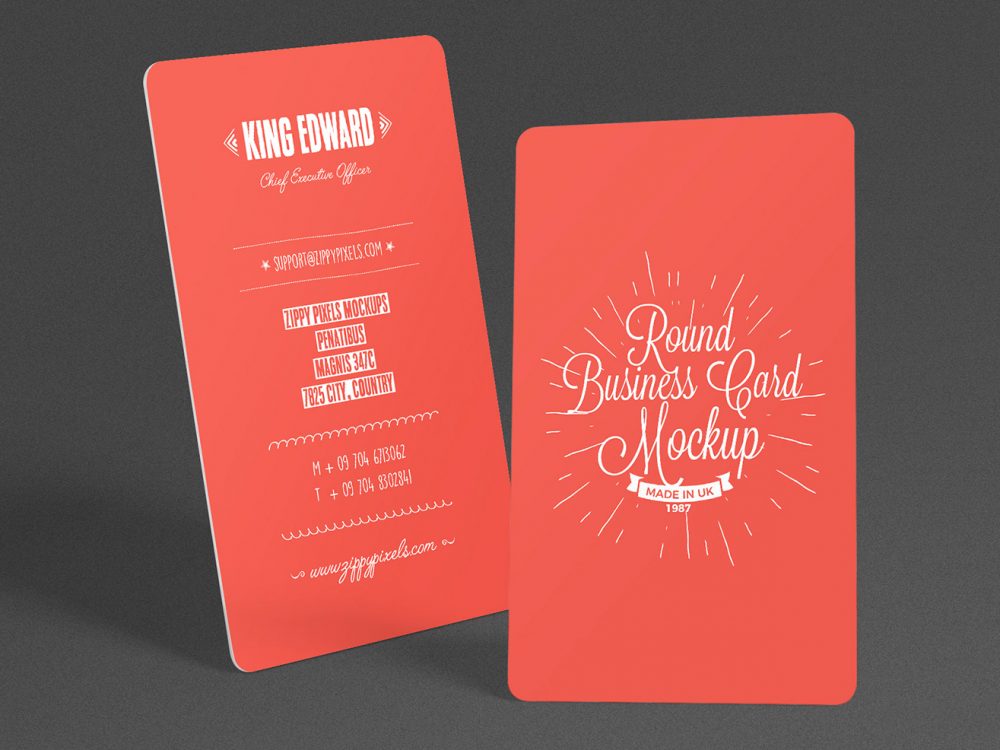Free Stylish Round Business Card Mockup PSD