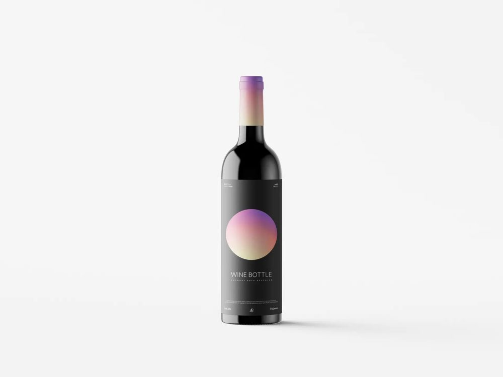 Free Wine Bottle Mockup PSD