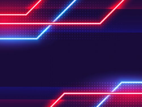 Geometric Glowing Red Neon Lights Background