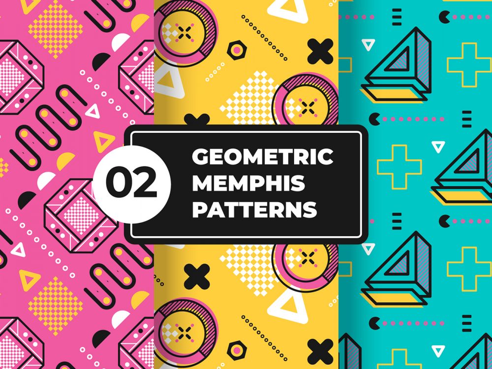 Geometric Memphis Pattern Collection