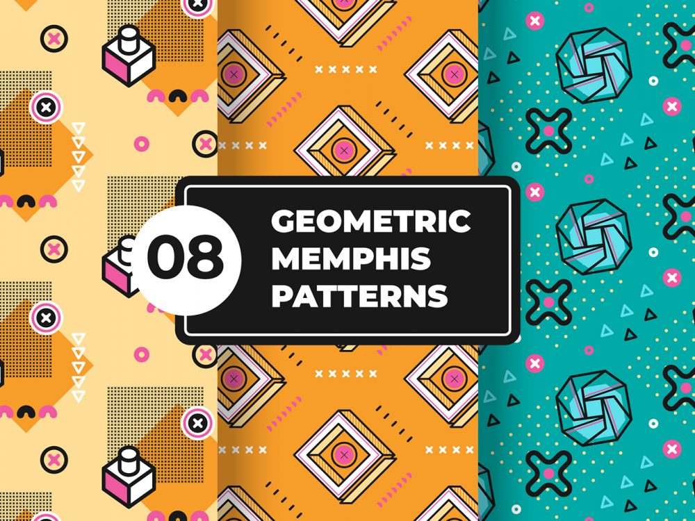 Geometric Memphis Pattern Collection