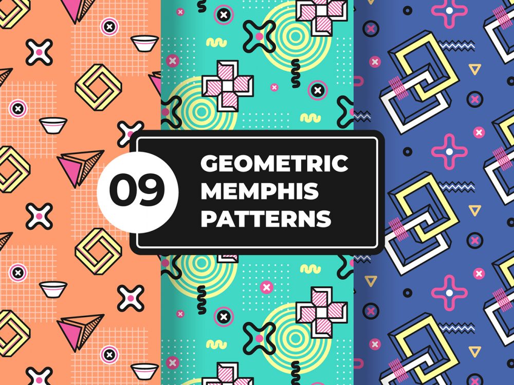 Geometric Memphis Pattern Collection