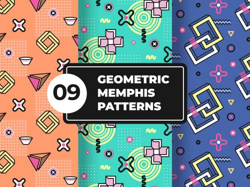 Geometric Memphis Pattern Collection