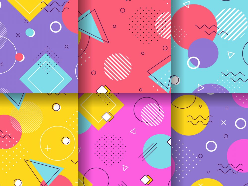Geometric Memphis Pattern Collection