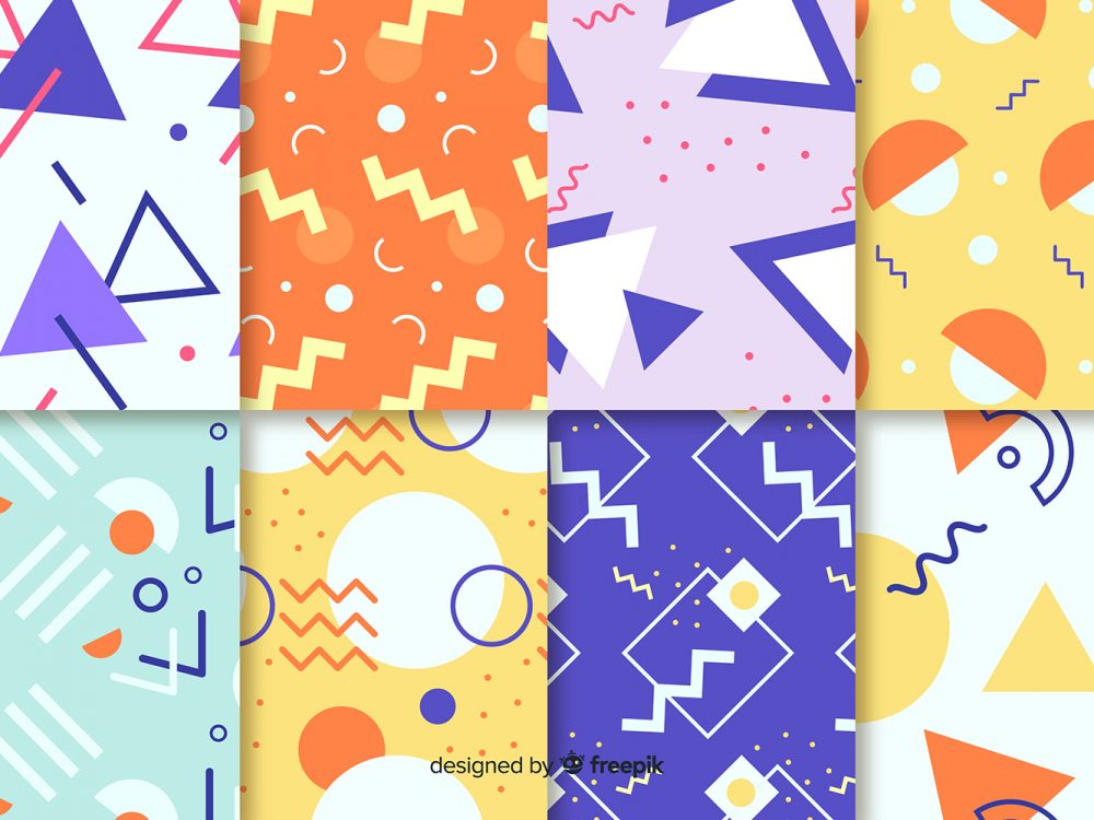 Geometric Memphis Pattern Collection