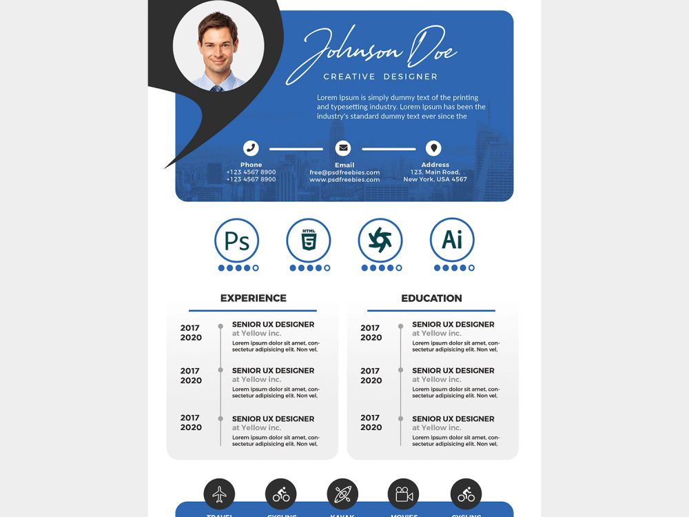 Minimalist Curriculum Vitae Template PSD