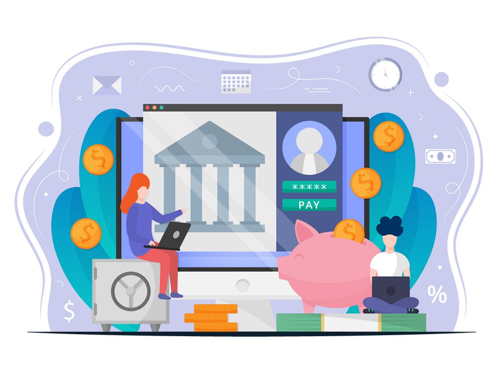 Online Banking Free Vector Design Concept