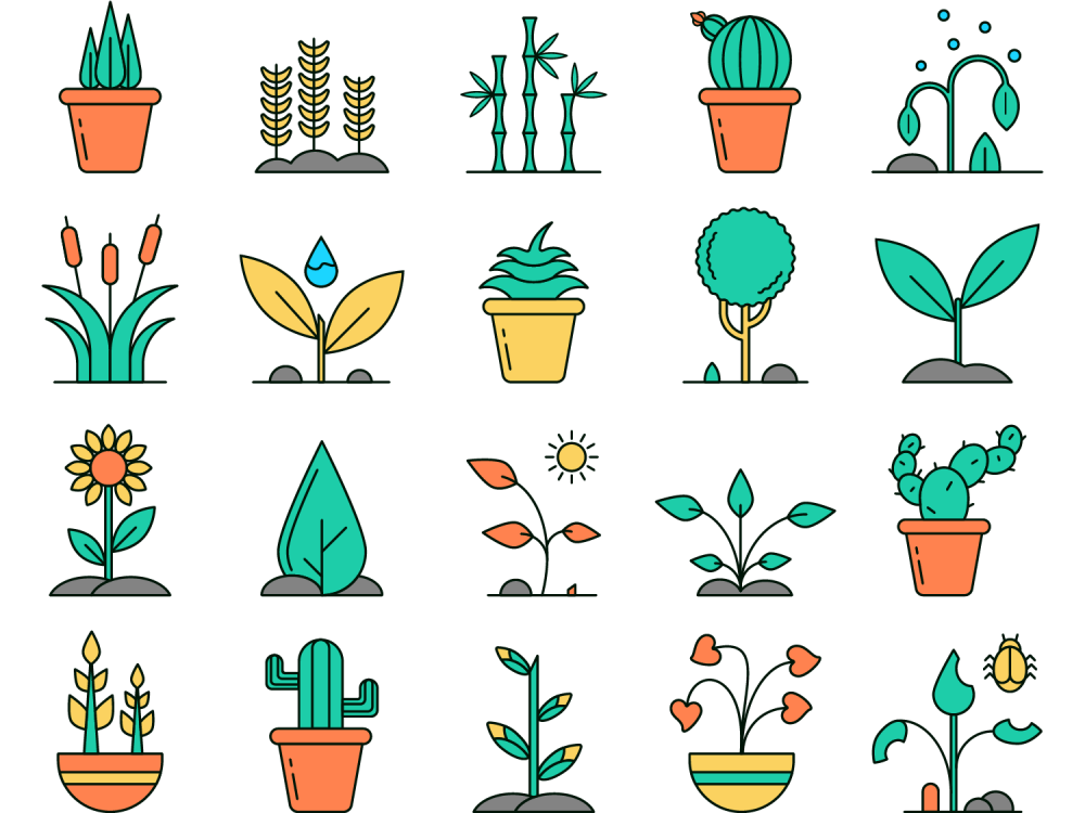 Plants Vector Free Icon Set