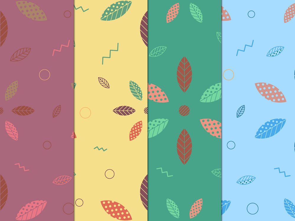 Seamless Geometric Leaves Free Pattern