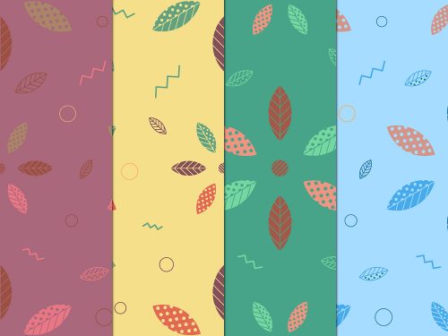 Seamless Geometric Leaves Free Pattern