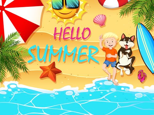 Summer Beach Poster Illustration