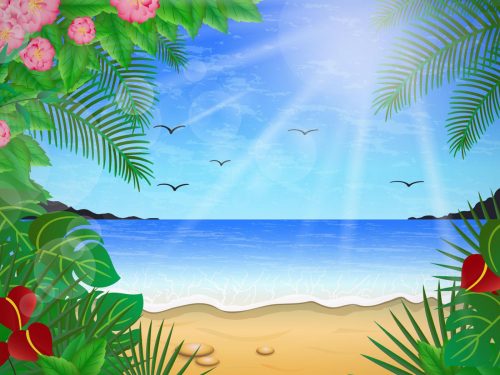 Summer Beach Poster Illustration