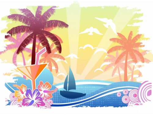 Summer Beach Poster Illustration