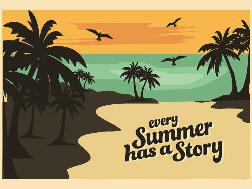 Summer Beach Poster Illustration