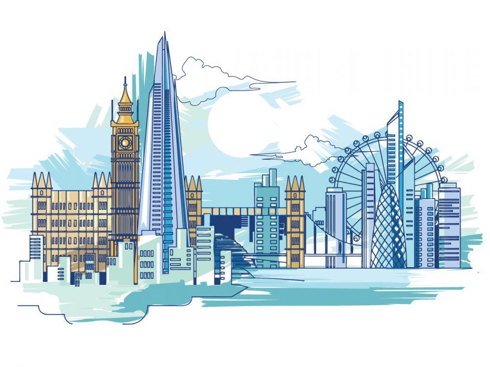 The Shard and The London Skyline Illustration