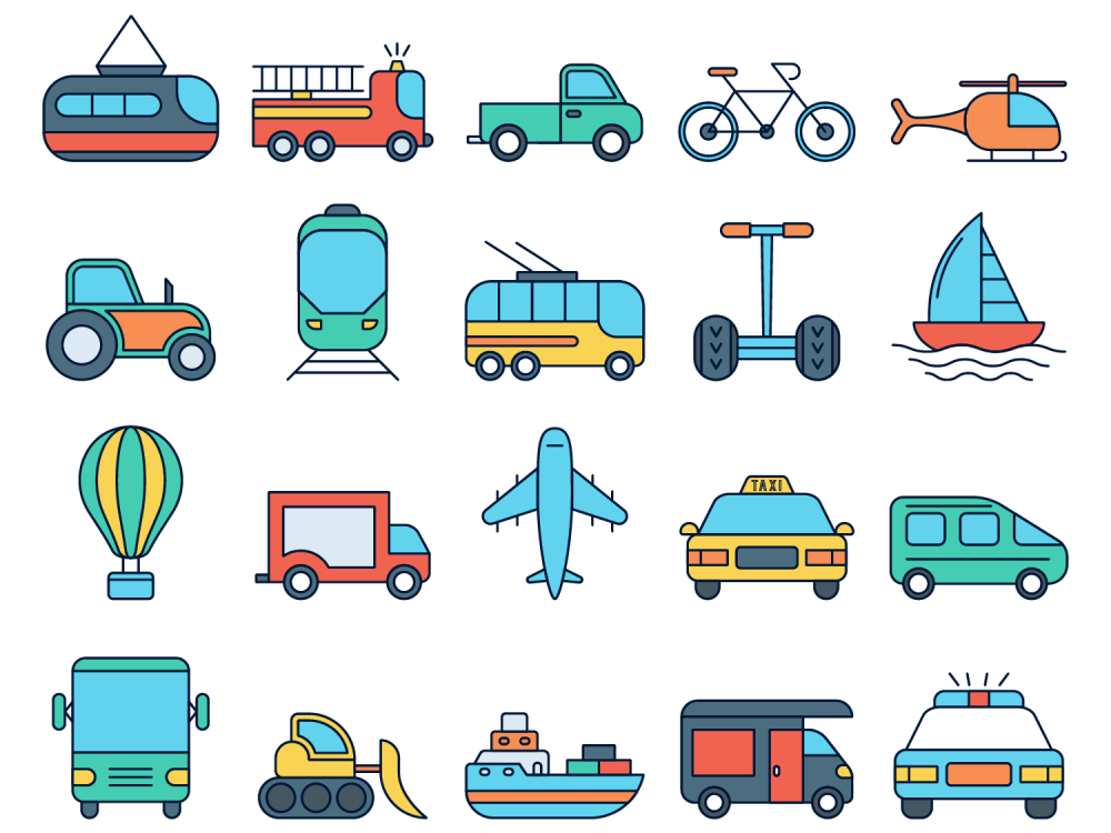 Transport Vector Free Icon Set