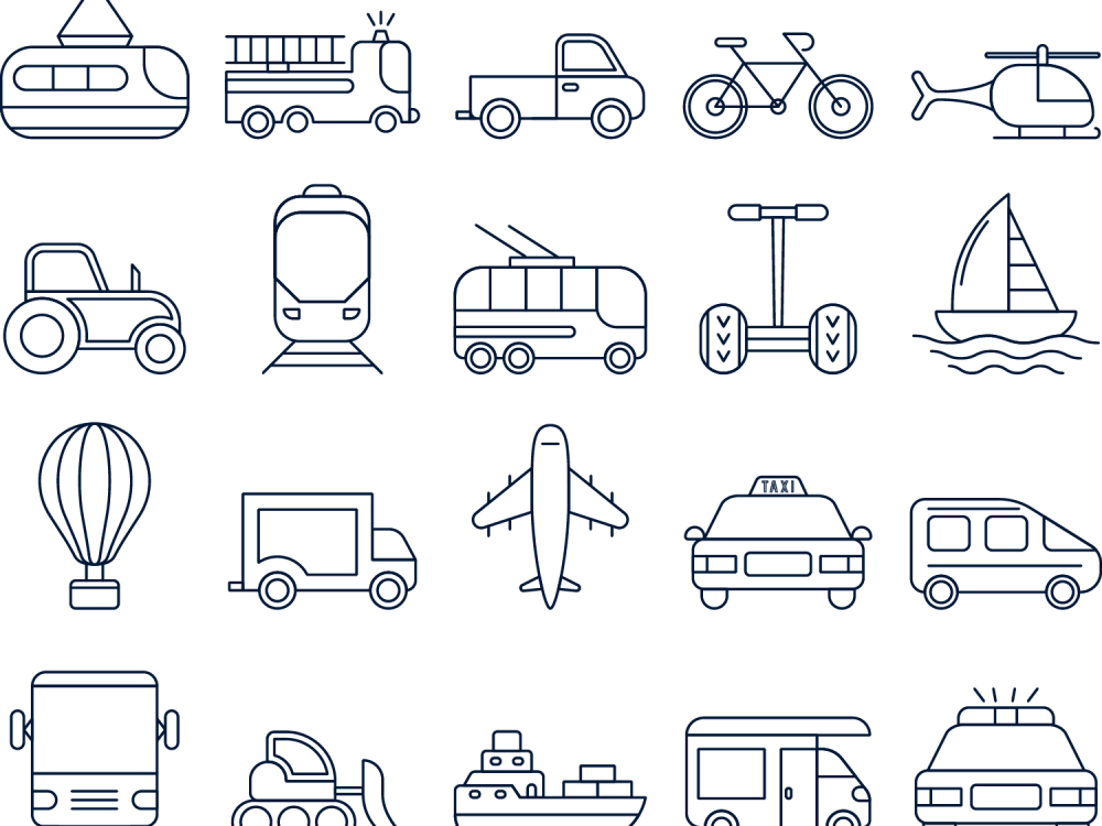 Transport Vector Free Icon Set 2