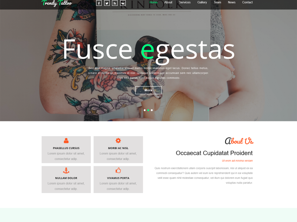 Trendy Tattoo Responsive Web Template