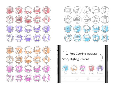 10 Free Cooking Instagram Story Highlight Icons
