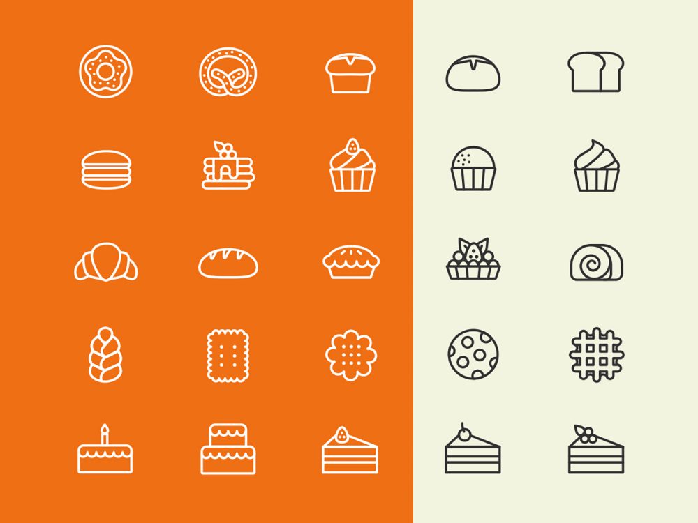 Bakery Products Vector Icons