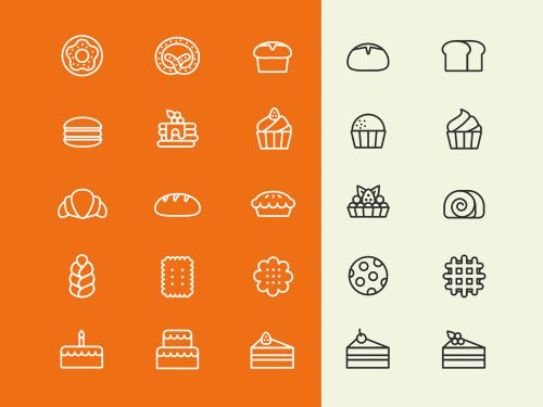 Bakery Products Vector Icons
