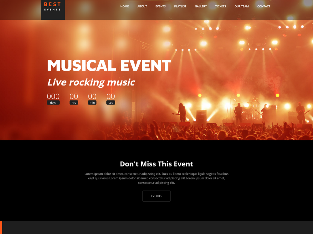 Best Event Management Website Template HTML5