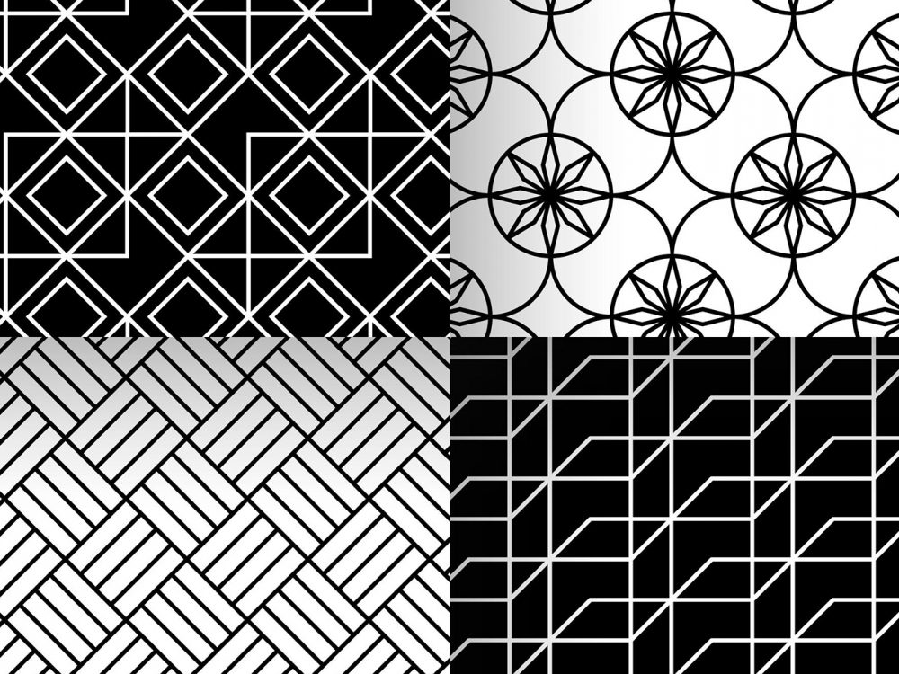 Black and White Geometric Pattern Collection