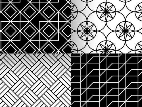 Black and White Geometric Pattern Collection