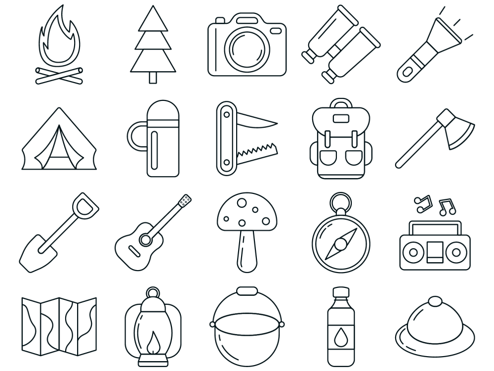 Camping Vector Free Icon Set 2