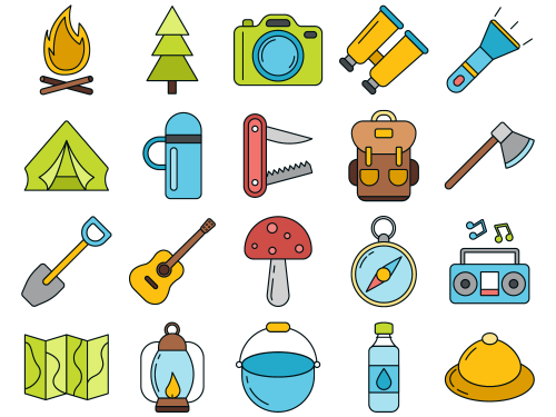 Camping Vector Free Icon Set