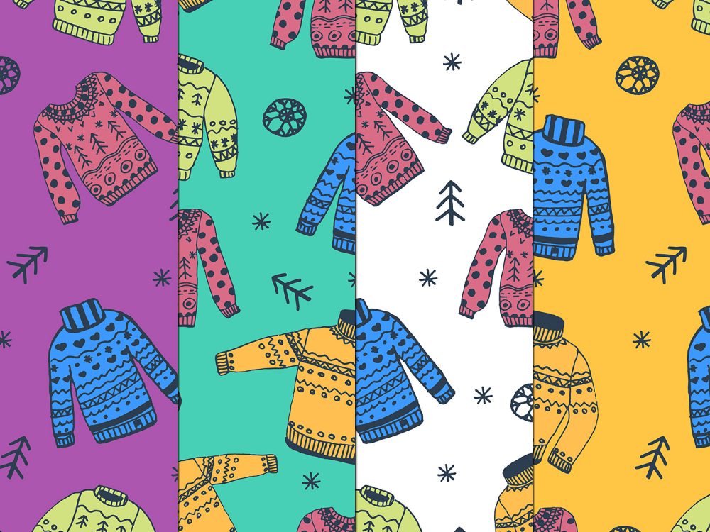 Colored Sweaters Illustration Vector Free Pattern