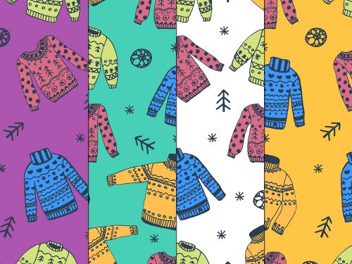 Colored Sweaters Illustration Vector Free Pattern