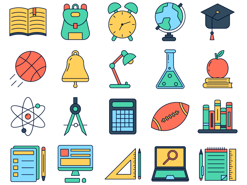 Education Vector Free Icon Set