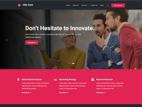 Elite Business Dark WordPress Theme