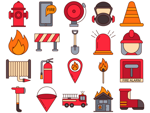 Firefighter Vector Free Icon Set