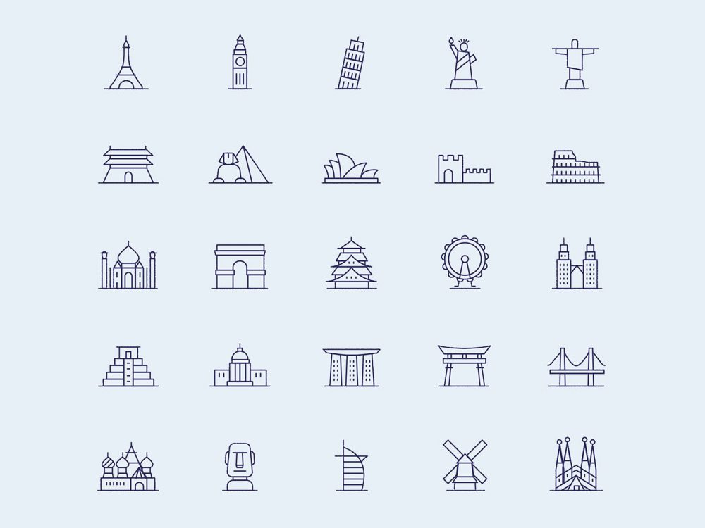 Free Landmark Line Icons