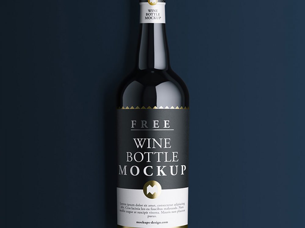 Free Wine Bottle Mockup PSD