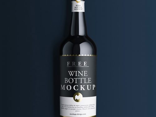 Free Wine Bottle Mockup PSD
