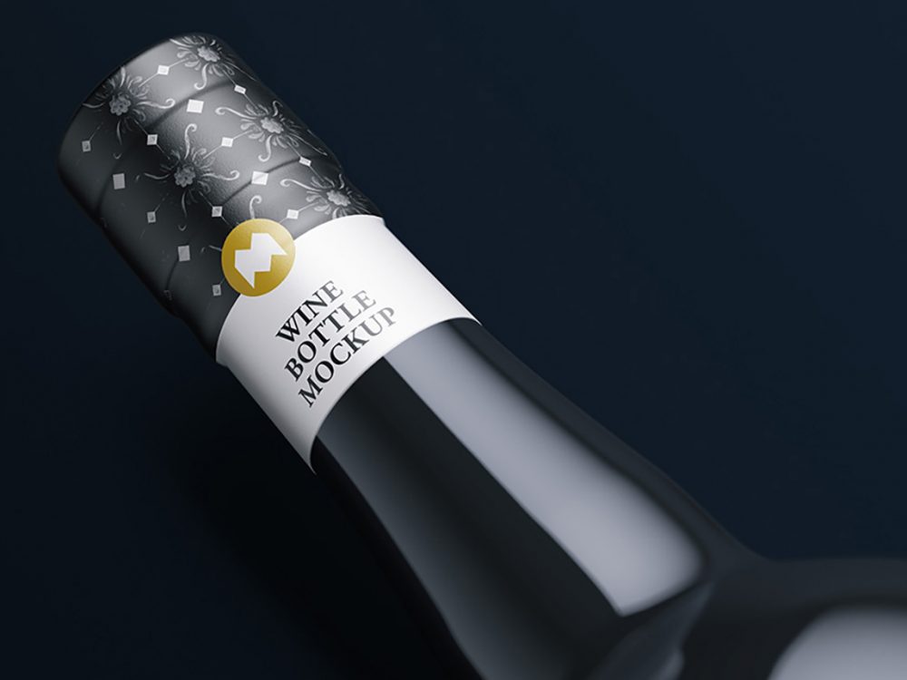 Free Wine Bottle Mockup PSD