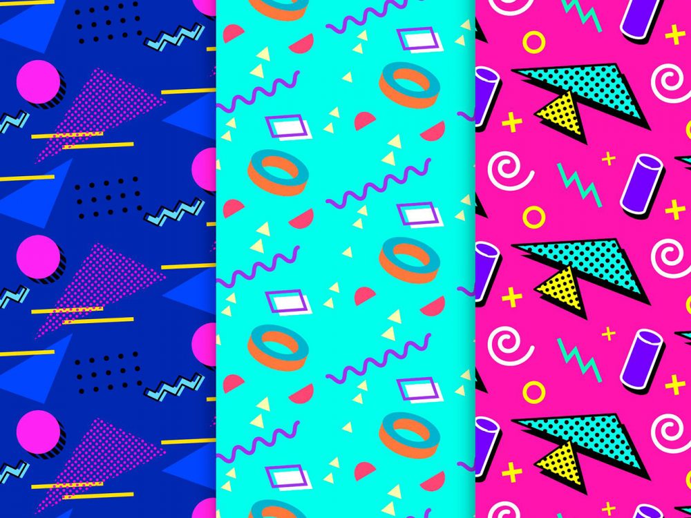 Geometric Memphis Pattern Collection