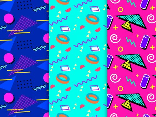 Geometric Memphis Pattern Collection
