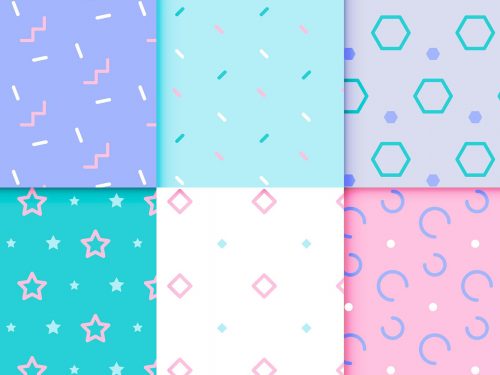 Geometric Memphis Pattern Collection